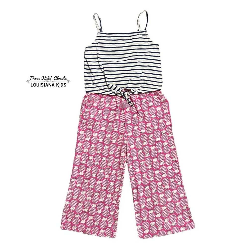 Mini Boden 9-10Y Mixed Print Pineapple Jumpsuit Romper
